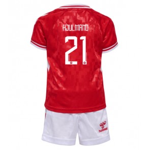 Dánsko Morten Hjulmand #21 Dětské Domácí dres komplet ME 2024 Krátký Rukáv (+ trenýrky)